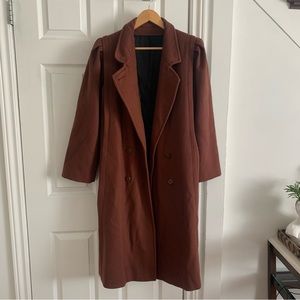 Vintage Diane Charles Brown Wool Full Length Winter Coat